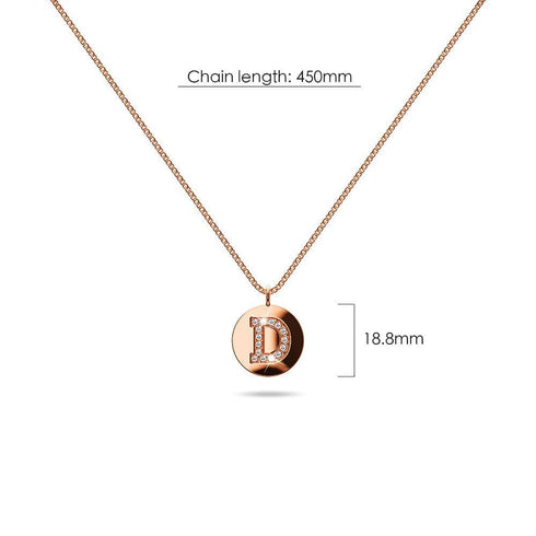 Solid 925 Sterling Silver Initial Alphabet Personalised Disc Necklace